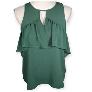 PAPAYA GREEN COLD SHOULDER BLOUSE SZ.M NWT.